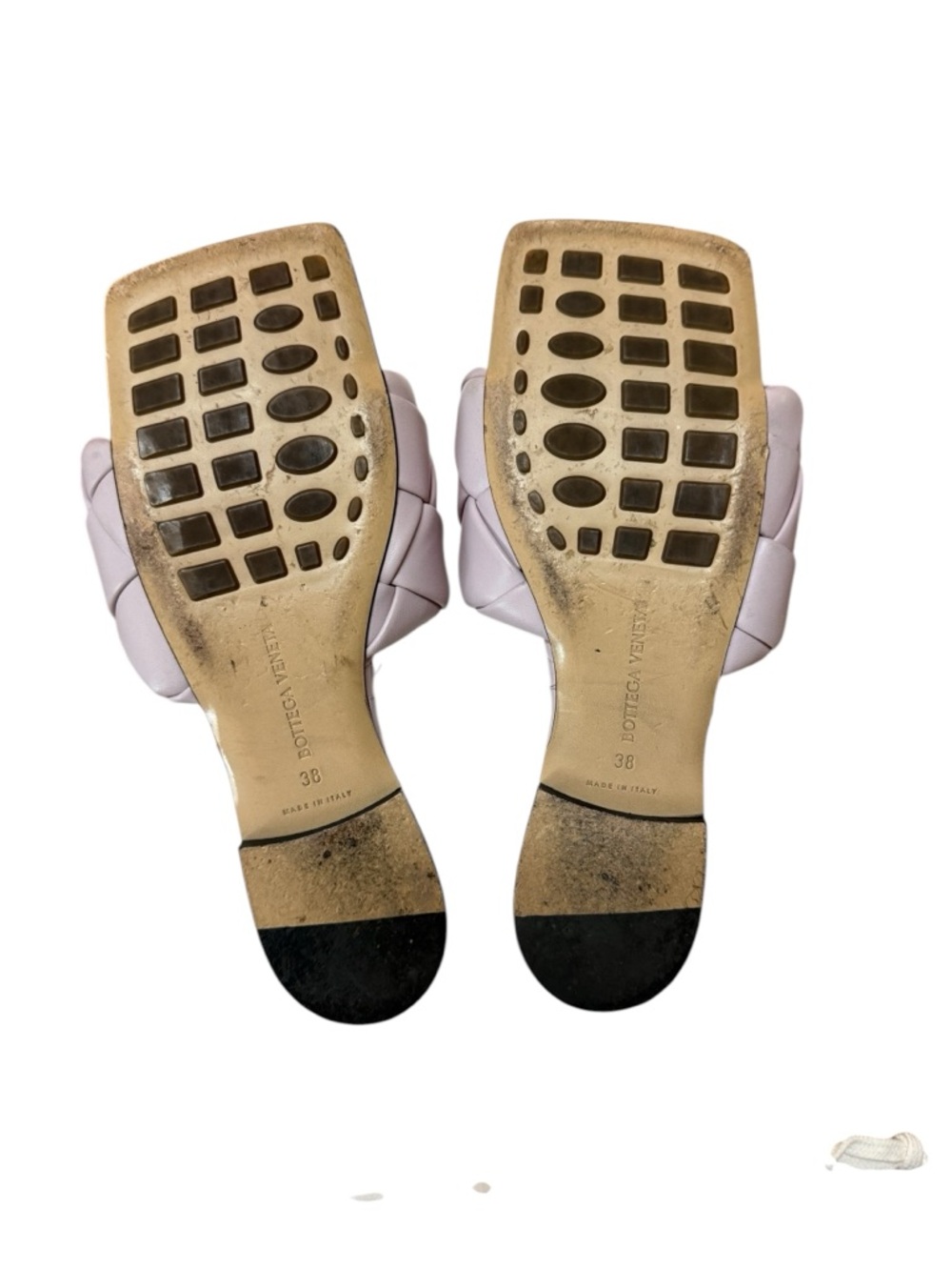 Bottega Veneta Lido Flat Sandals  Grape Woven Leather Square Toe EU 38 US 8 - Picture 9 of 11